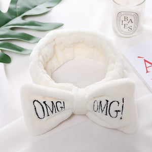 Soft Bow Headband For Women Letters "OMG"