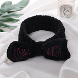 Soft Bow Headband For Women Letters "OMG"