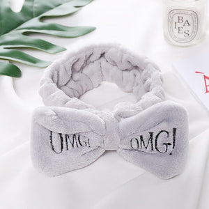 Soft Bow Headband For Women Letters "OMG"