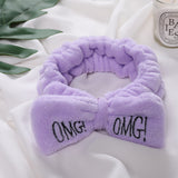 Soft Bow Headband For Women Letters "OMG"