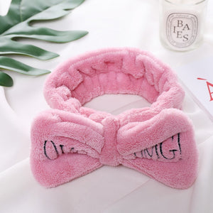 Soft Bow Headband For Women Letters "OMG"