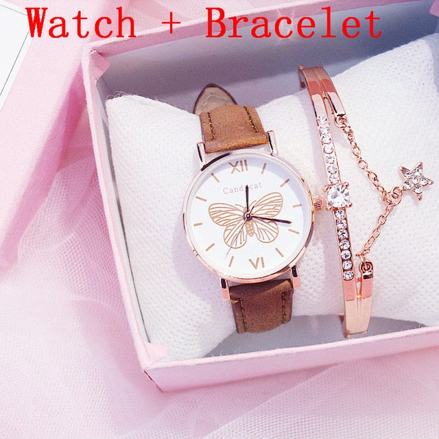 Leather Butterfly Wristwatches (Only watch)